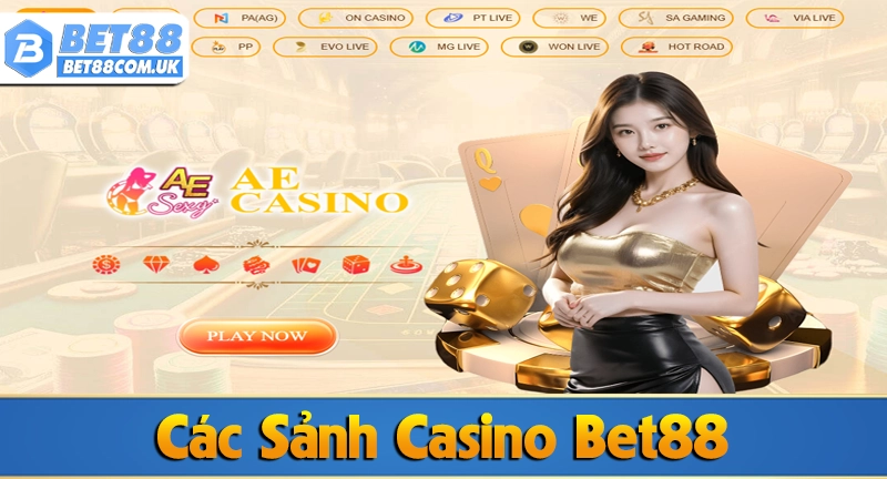 Casino bet88 6 Tổng hợp các sảnh Casino tại nhà cái Bet88